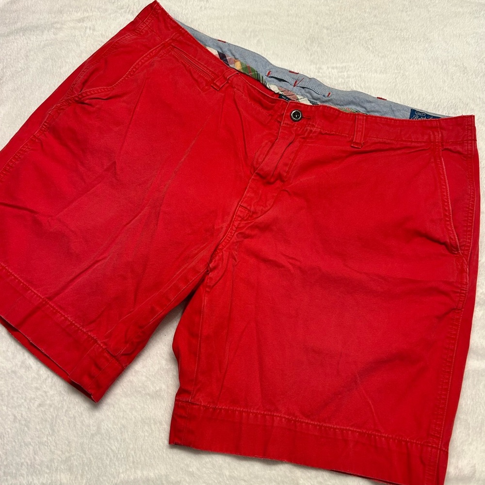 Polo by Ralph Lauren Vivid Red Men's Flat Front Shorts 9in inseam